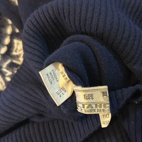 VTG 80’s Lianchuan Angora / Wool Sweater Sz 6 Navy - Picture 6 of 11